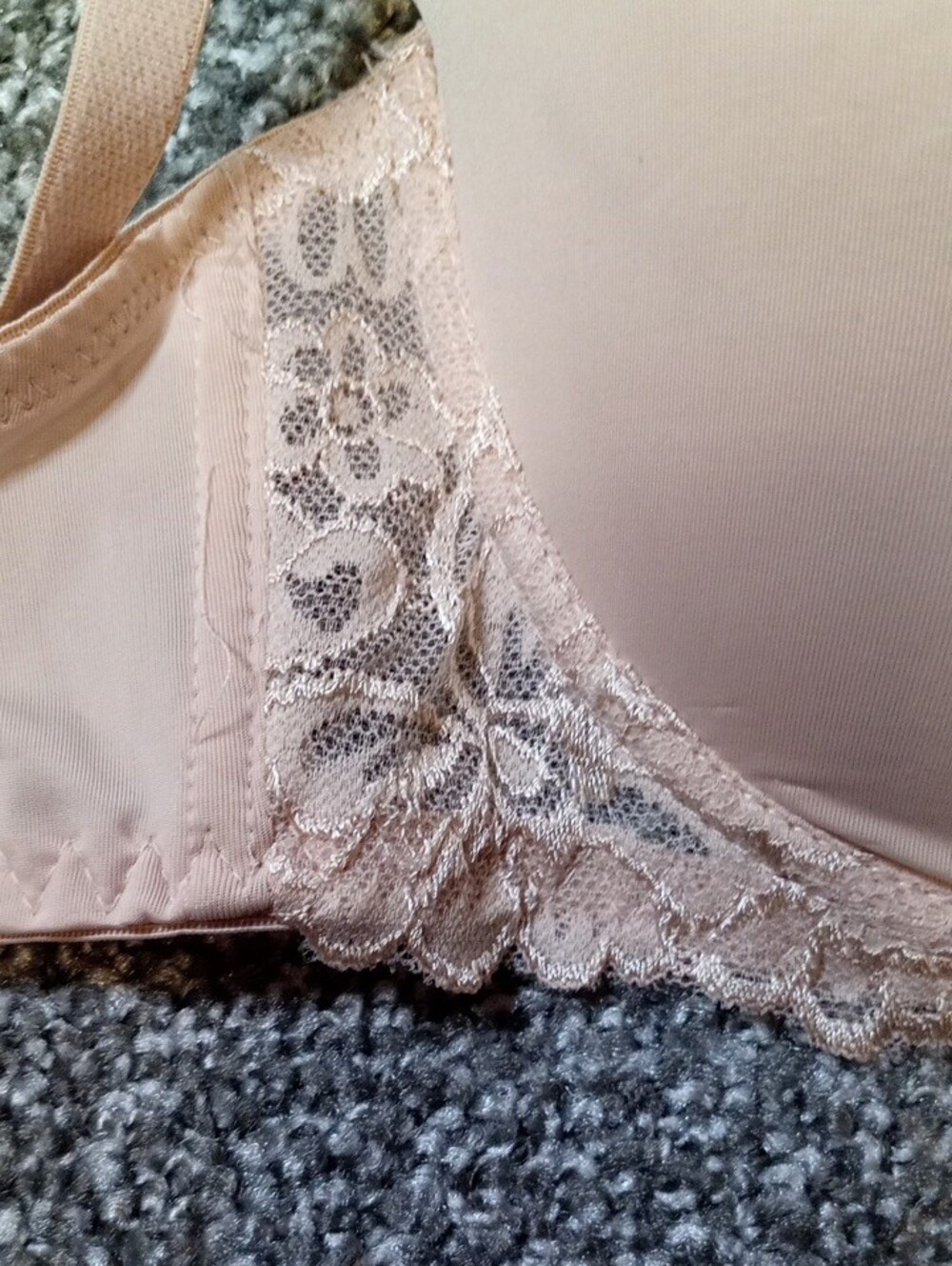 Women's Size 38C Marilyn Monroe Beige Strapless Lace-Trim T-Shirt Bra - Picture 6 of 8